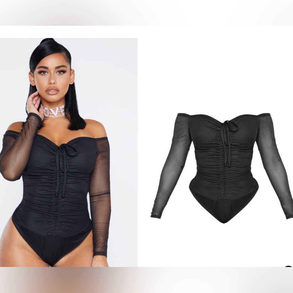 NWT PRETTY LITTLE THING Black Bodysuit